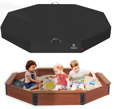 Sandbox Cover Waterproof Outdoor Sand Box Cover Dustproof Fit Octagon Wooden Sandbox for Toddle Kids Sandbox Protection (Cover only) 85 * 79 * 9inch