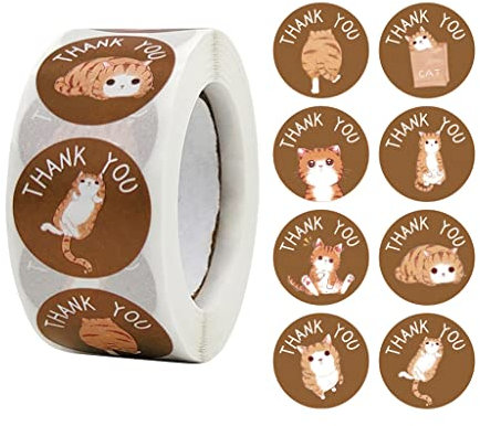 500pcs/roll Classic Wrap Stickers Packaging Label Stickers Business Supplies Online Boutique Gift Thank You Stickers Envelopes Bottle Package Wedding Baby Shower S 1.5