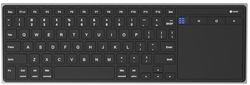 CZUR K1S Rechargeable Wireless Keyboard with Trackpad, Bluetooth Keyboard with Touchpad, Compatible with Windows, MacOS, iOS and Android, QWERTY Layout - Black