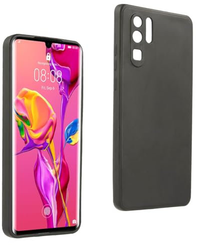 REY Funda Carcasa para Huawei P30 Pro, Anti-Deslizante Negra, Elegante y Ligera, TPU Flexible Premium