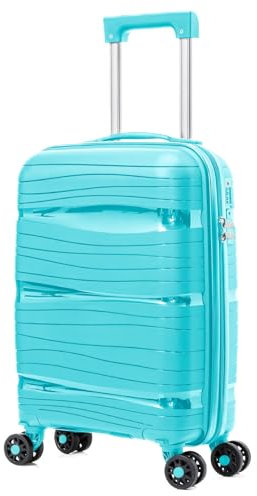 ARTREE Maletas de Viaje Pequeña, Equipaje de Mano Rígida Polipropileno con 4 Ruedas Giratorias y Cierre de Combinación Maleta de Cabina Mini para Niños 48x35x20cm, 28L (Turquesa)