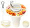 Luxoraiova Snackteller mit Deckel, Snackschale für Stanley Cup 40oz, Snack Teller mit fächern, Silikon Snackteller, Strohhalm Abdeckung und Auslaufschutz Zubehör Set (Beige)