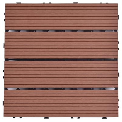 HGOuhK WPC Terrassenfliese 12 ineinandergreifende wasserdichte Terrassendielen for Aufstecken, ineinandergreifende Terrassendielen aus Holzverbundwerkstoff, Terrassendielen aus Kunststoff für Balkon,