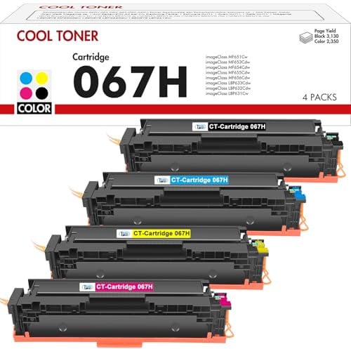 067H 067 Toner Cartridge Set: Kompatible für Canon 067H 067 i-SENSYS MF657Cdw MF655Cdw MF651Cw LBP631Cw LBP632Cdw LBP633Cdw MF656Cdw MF653Cdw MF654Cdw 4 Packs ( Schwarz Cyan Gelb Magenta )