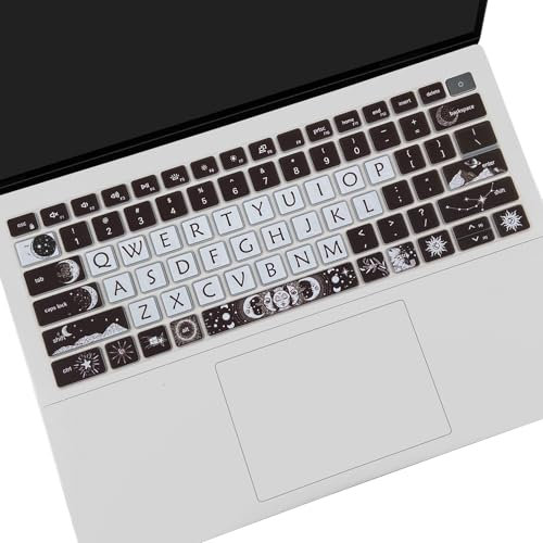 Cute Keyboard Cover for Dell Inspiron 14 5410 5415 5418 5420 5425 5430 7415 7420 7425 7430/13 5310 5320/16 5635 5630 5620 5625 7635 7620/Latitude 3320 3420, Sun and Moon