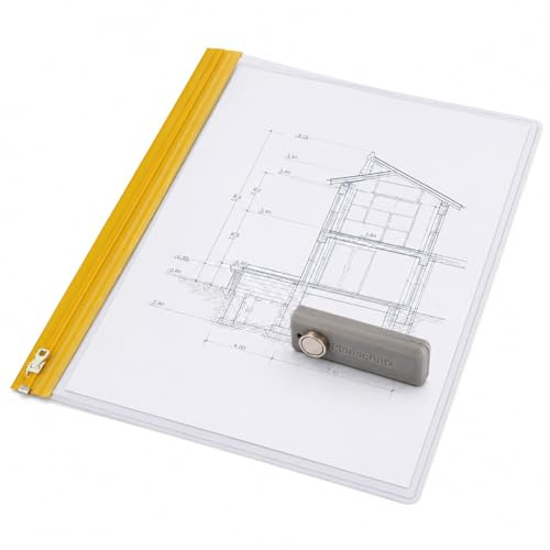 Hele 10x Planschutztasche DIN A3 320x440 mm, inkl. Magnetklammer | Alle Größen hier bestellbar: DIN A0 , DIN A1, DIN A2, DIN A3, DIN A4, 700 x 1200, 900 x 1400, 1000 x 1350 + Gleitverschluss