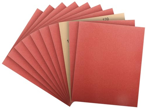 PMIQSA Schleifpapier Set 230x280mm 120 Körnung Nass Trocken Sandpapier | für Auto Holz Metall Lack Wände Grob und Feinschliff Polieren Renovieren