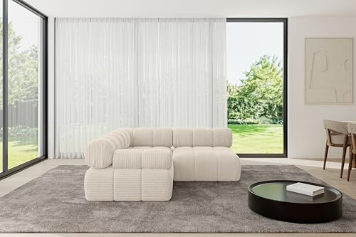 ALTDECOR Modulares Sofa Ecksofa in L-Form Corner modular Sofa Eckcouch Couch Wohnlandschaft Cauchsofa Polstersofa Mende-L1-190x190x70 cm Beige