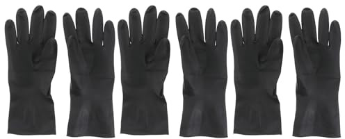 Färbehandschuhe 3 Paar Schwarz Rutschfest für Zuhause | Gummi und Kunststoff, Waschbar, Schutz für Hände, Männer und Frauen, Heimgebrauch