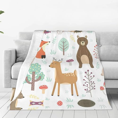 Migpkd Superweiche Fleecedecke mit Tiermotiven, flauschig, warm, gemütlich, für Winter, Bettwäsche, Couch und Geschenk