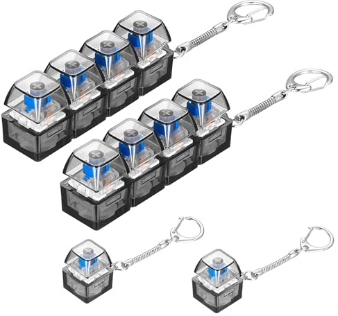 4 StückFidget Toys Tastatur Fidget Toys Erwachsene, Fidget Tastatur Schlüsselanhänger Lustig, Keyboard Clicker, tTastatur Spielzeug, Keyboard Keychain zum Stressabbau