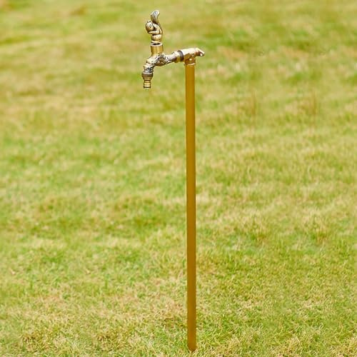 Colonne d'eau de Jardin, Robinet Extérieur en Laiton Antique, Robinet d'eau de Jardin à Colonne d'eau Autoportante, pour L'arrosage L'irrigation et Le Lavage(80cm/31.5in)