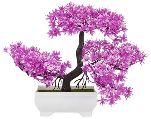 NiuLumea Künstlicher Bonsai-Baum aus Kunststoff, Dekoration für Zuhause, Büro, künstliche Topfpflanze mit lebensechtem Grün, 20 cm Höhe, für Schrank und Wohnzimmer (Farbe variiert)