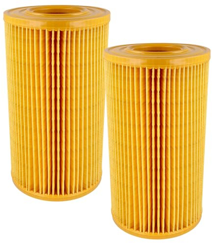 vhbw 2x Faltenfilter kompatibel mit Allaway KP1500, KP1800, VS 65, VS65, Serie K, Serie KP Staubsauger - Patronenfilter Orange