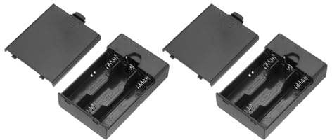 sourcing map 2 Pcs AA Battery Holder, 3 Slots 1.5V Portable USB Battery Pack Storage Box with Cover and Switch for LED Lights Indoor Outdoor Use, Black