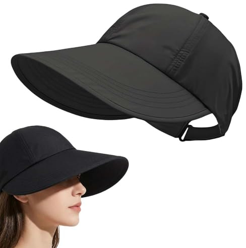 Generisch Sonnenhut Damen Sun Protection Baseball Hat Summer Hat Women's Breathable Hat Visor Cap Für Strand Und Outdoor Aktivitäten Sonnenschutz (Schwarz)