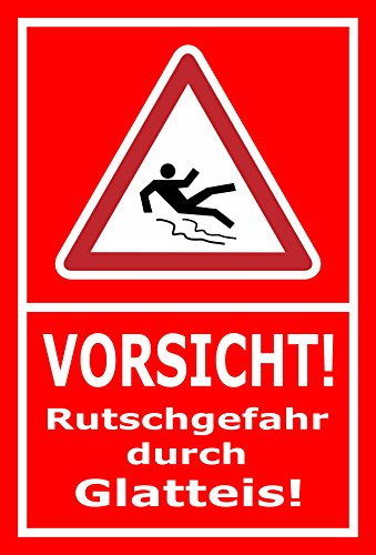 Melis-Folienwerkstatt Schild Rutschgefahr Glatteis - 30x20cm - Bohrlöcher - 3mm Aluverbund – 20 VAR S00018-047-D