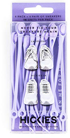 HICKIES 1.0 Elastici lacci per scarpe, non si allacciano - Viola (misura unica, contiene 14 lacci)