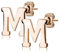 Bungsa BUCHSTABE M Ohrstecker Rosegold - BUCHSTABEN M Ohrring in Rosegold - Alphabet Ohrringe zum Stecken - aus Edelstahl - Ohrschmuck für Damen, Kinder & Herren