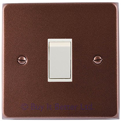ElekTek Light Switch Cover Plate Single Conversion Victorian Powder Coated with Matching Screws - Fusion Bronze