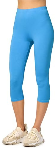 Merry Style Damen Leggings 3/4 Capri Leggings aus Viskose MS10-144 (Blau, M)