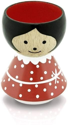 Lucie Kaas - Eierbecher - Bordfolk - Mädchen Rot - Buchenholz - Höhe 7 cm