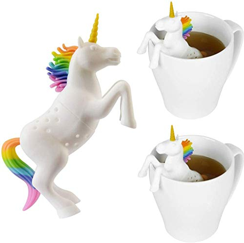 Gshy 2pcs Infuseur à Thé Silicone Cheval Licorne pour Thé Herbal Passoire à Thé Filtre à Thé Accessoires pour Théières Thé Feuille Filtre Outils