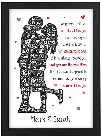 Personalised I Love You Gifts for Him, Couples, Husband, Wife, Girlfriend, Boyfriend, Mr and Mrs - Birthday Christmas Gifts for Him, Her, Couples - ANY NAMES - Valentines Gifts