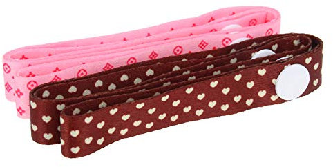 MroMax 2 Stück Spielzeug-Gurt-Leine 600 x 15 mm verstellbarer Kinderwagen-Spielzeug-Gurt zum Befestigen von Bechern für Hochstuhl, Auto, Kinderwagen (Kaffee-Herz-Buchstabe)