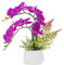 LESING Fleurs artificielles Ochidées en Pot avec Vase pour décoration d'intérieur (Style 1, Vase Blanc)