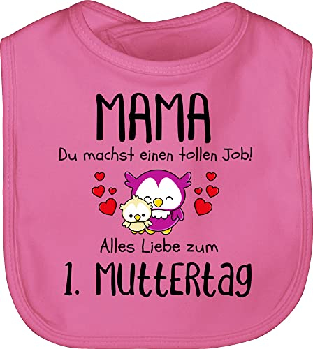 Baby Lätzchen - Mama du machst einen tollen Job 1. Muttertag I Erstes Muttertagsgeschenk I - Unisize - Pink - erster+muttertag+geschenk zum muttertags 1ste sabberlatz geschenk muttertagsgeschenke