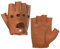 Harssidanzar Herren Halbfinger Lederhandschuhe für fahren Fingerlose Hirschleder ungefüttert Handschuhe GM005A, Bräunen, Größe L