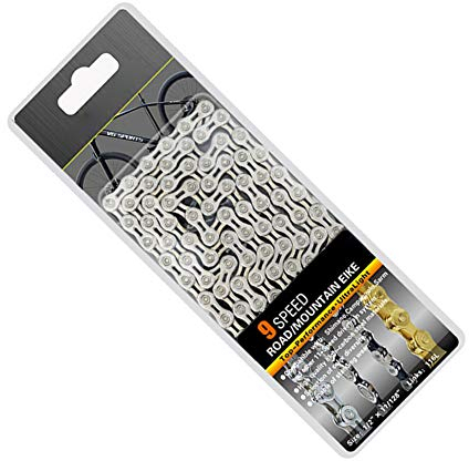 Asudaro Fahrradkette 116 Glieder Stahl Hochfeste Fahrrad Kette für 8S / 9S / 10S / 11-Fach Rennrad Mountainbikecl Tourenrad-Kette