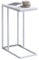 IDIMEX Beistelltisch Debora, praktischer Wohnzimmertisch in C-Form, schöner Couchtisch Tischplatte rechteckig in weiß, eleganter Sofatisch mit Metallgestell in weiß