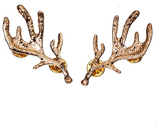 Collar Tips, Geweih, Hirsch, Jagd, Tracht, Kragenecken, vergoldet