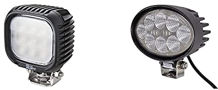 Hella 1GA 357 109-002 LED-Arbeitsscheinwerfer - Valuefit S3000-12/24/48V - 3000lm & 1GA 357 001-001 LED-Arbeitsscheinwerfer - Valuefit O1200-12/24V - oval - 1200lm - Anbau - stehend - 530mm