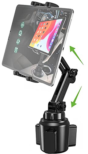 Cuxwill Kfz-Getränkehalter, Tablet-Halterung für 4-13 Zoll Tablet & Smartphone, verstellbar, für Auto, LKW, Tassenhalterung, Tablet-Halterung für iPad Pro Air Mini, Microsoft Surface, iPhone usw