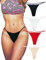 Coton Dos en T String Ficelle pour Femme en Sexy Tanga sans Couture Culottes Lot de 4 (L/R/B/B, X-Small)