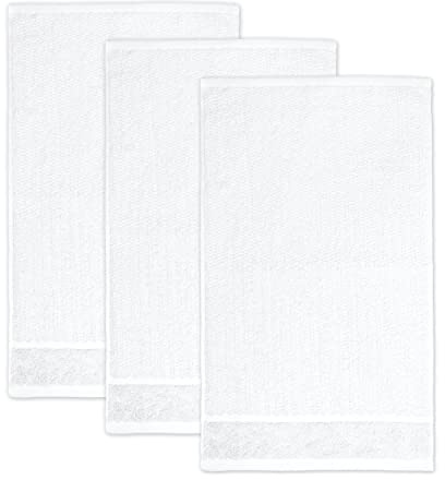 Frottana Pearl Gästetuch 30 x 50 cm aus 100% Baumwolle, Snow 3er Set