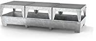 Denios Auffangwanne aus Stahl | ohne Gitterrost | mit drei Abfüllböcken |silber | BxHxT 3280 x 883 x 1300 mm | Volumen 1000 Liter | 3 Fässer | Arbeitssicherheit Notfall-Umweltschutz-Produkte