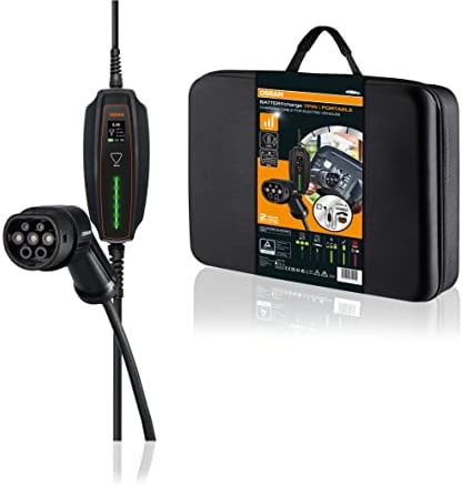 OSRAM BATTERYcharge 7PIN | PORTABLE, cavo di ricarica mobile per auto elettriche tipo 2 Schuko, compatibile con i veicoli di tipo 2, grazie alla spina Schuko IEC TR 60083 adatta alla presa 230V