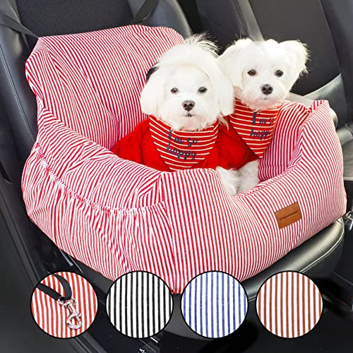 Wahre Tierliebe® - Hunde Autositz inkl. Sicherheitsgurt - waschbarer Hundesitz Auto in schwarz/weiß für kleine, mittlere & große Hunde I Autositz Hund, Hundeautositz, Hund Auto, Hundebox Hundekorb