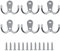 NBFBA Gancho Para Abrigos,6 Piezas Metal Retro Ganchos de Pared Doble,Ganchos Percheros De Pared con 12 Tornillos, Para Baño, Dormitorios,Cocina (Plata)