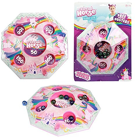 BEMIRO Einhorn Murmelteller Spiel - 11-teilig, Murmelspiel, Murmeln Kinder, Murmelspiel Geschicklichkeit, Murmeln, Murmel Spiele, Murmel Spiel, Murmel Spielbrett…
