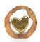Logbuch-Verlag Deko Herz Gold zum Hinstellen aus Metall Holz Geschenk zum Jahrestag Valentinstag Geburtstag Hochzeit 29 cm