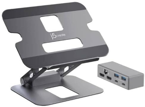j5create JTS427-N Support pour Ordinateur Multi-Angle avec Dock et Double 4K