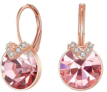 Clearine Sparkle Cubic Zirconia Leverback Earrings, Rose Gold Palted Chandelier Dangle Drop Earrings Valentines/Birthday/Christmas/Mothers Day Jewellery Gift for Mum/Women/Wife