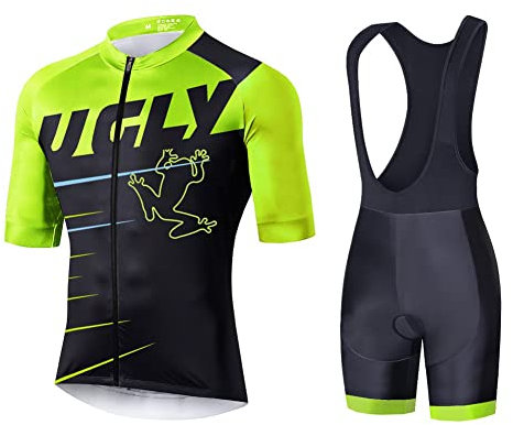 UGLY FROG Completo Ciclismo Uomo Maglia Ciclismo Uomo 5D Gel Salopette Pantaloncini Corti Imbottiti Set di Abbigliamento Ciclista