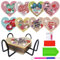 Diamond Painting Untersetzer mit Halter, 8 Stück Acryl Liebe Herzform Diamond Painting Coasters, Glasuntersetzer Erwachsene Diamond Painting Untersetzer Set DIY Handgefertigtes Kunsthandwerk