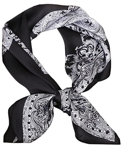 FAIRYGATE Schals und Tücher große Seidentücher Damen Elegantes Halstuch Quadrat Schal Frauen Kopftuch Karo Schal Business Scarf Taschentücher Bandana DA2206